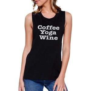 Coffee Yoga Wine Work Out Sleeveless Tank